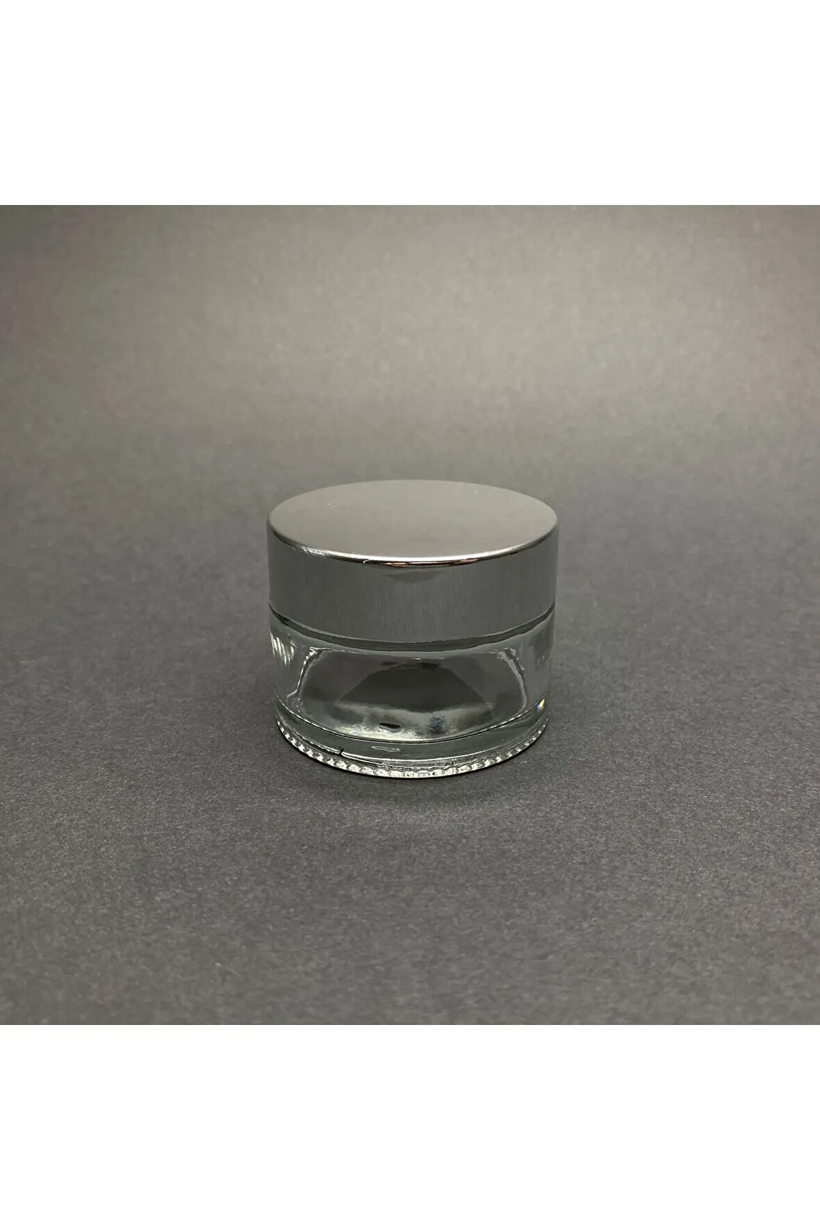 30 CC CAM ŞEFFAF KREM KAVANOZU - GÜMÜŞ AYNALI KAPAKLI İÇ CONTALI - 30 ML ŞEFFAF CAM KAVANOZ -3 ADET