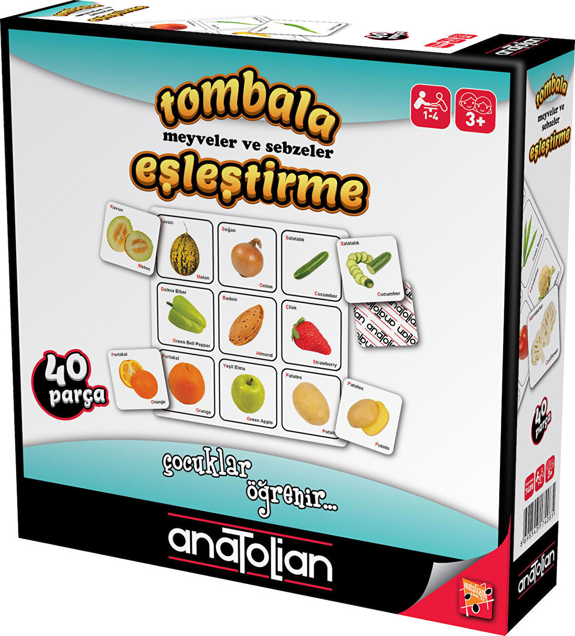 Anatolian Tombala - Meyveler ve Sebzeler Eşleştirme (40 Parça) 7408