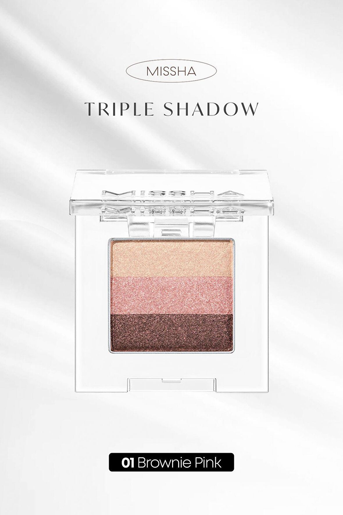 Yumuşak Dokulu, Dökülme Yapmayan 3 Renkli Göz Farı Triple Shadow No.1 (Brownie Pink)