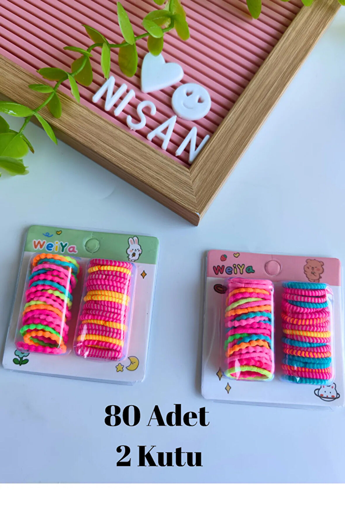 80 Adet 2 Kutu Karışık Renkli İnce Lastik