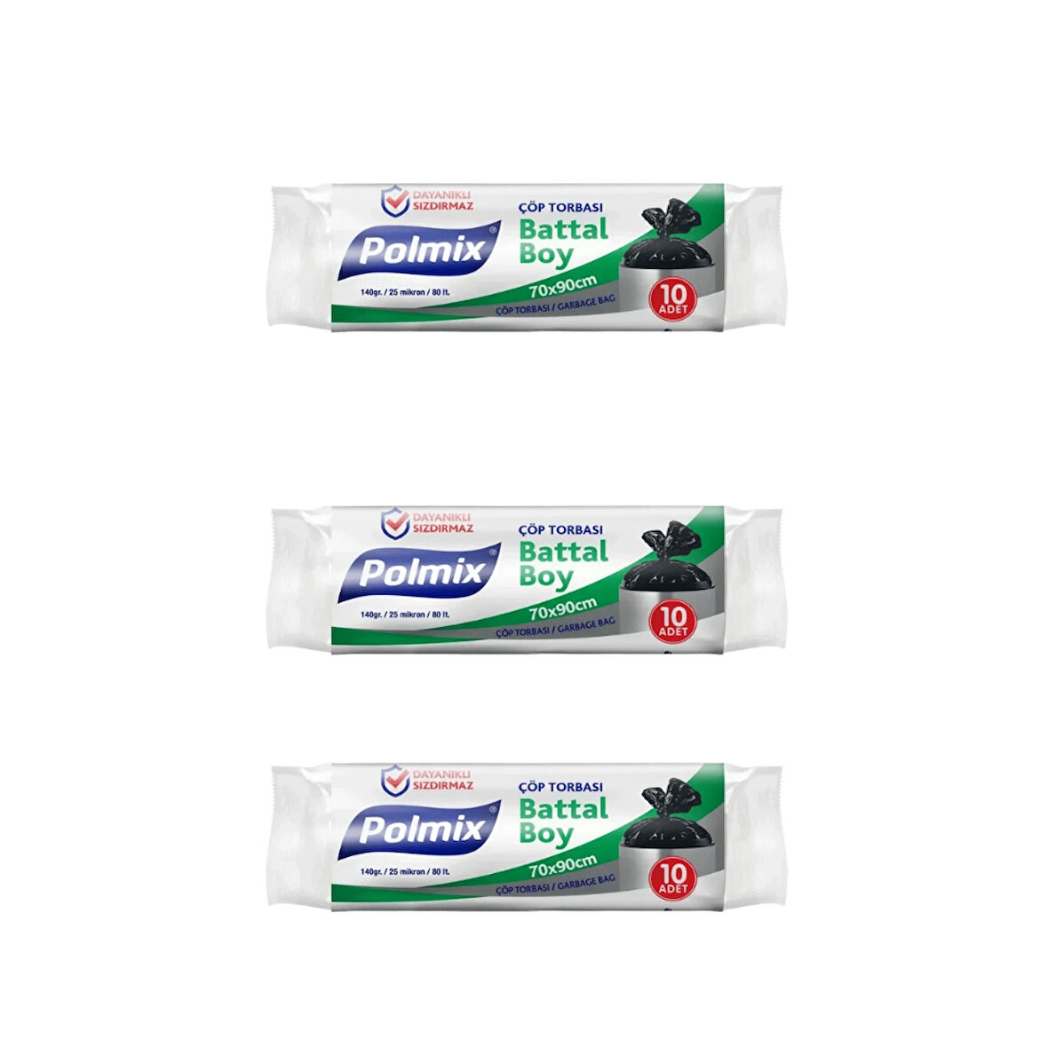 Polmix 72x95 Endüstriyel Battal Boy Çöp Poşeti / Torbası - 30'lu Paket