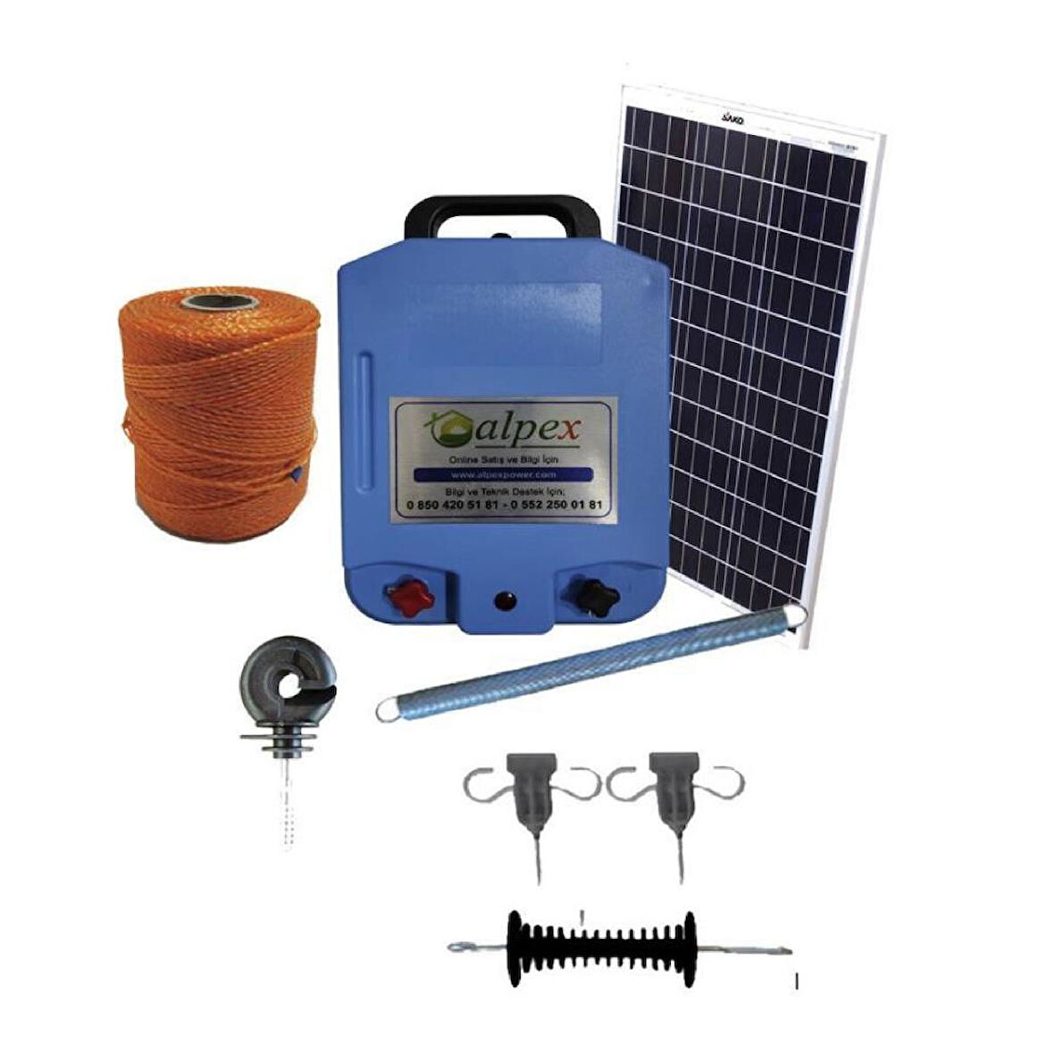 Alpex Elektrikli Çit Cihazı 25000 Volt Aç Kapa Model Tam Set