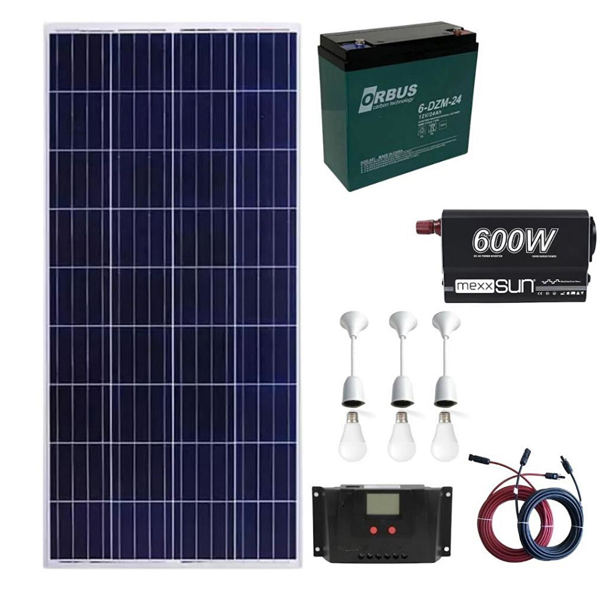 170 Watt Güneş Paneli Tv Aydınlatma Paketi Solar Paket