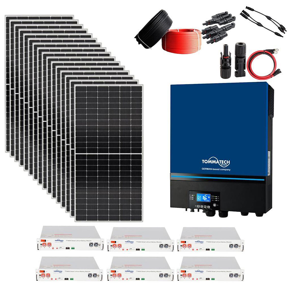 Teknovasyon Arge Güneş Enerjisi Solar Paketi 7.2kva İnverter 550 watt  Güneş Paneli 48V 50 Amper Lityum Akü