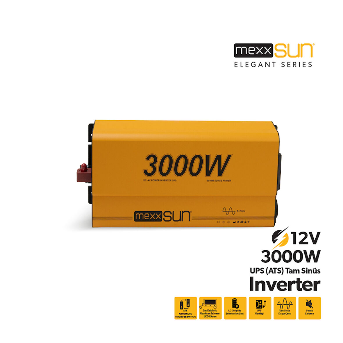 Mexxsun Tam Sinüs UPS (Remote Ekran) 12V 3000W