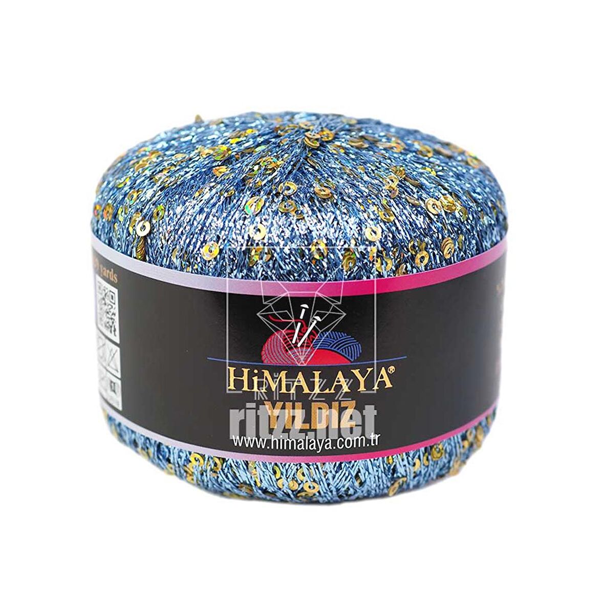 Himalaya Yıldız 58116 Mavi Simli Gold Pullu
