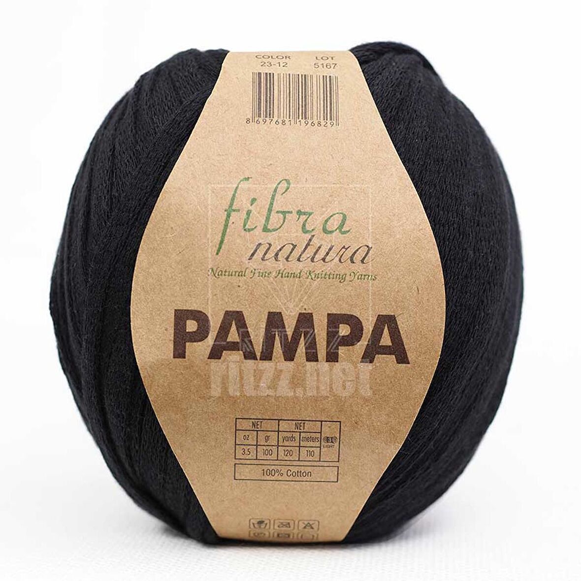 Fibra Natura Pampa Pamuk Ribbon / 23-12 / Siyah