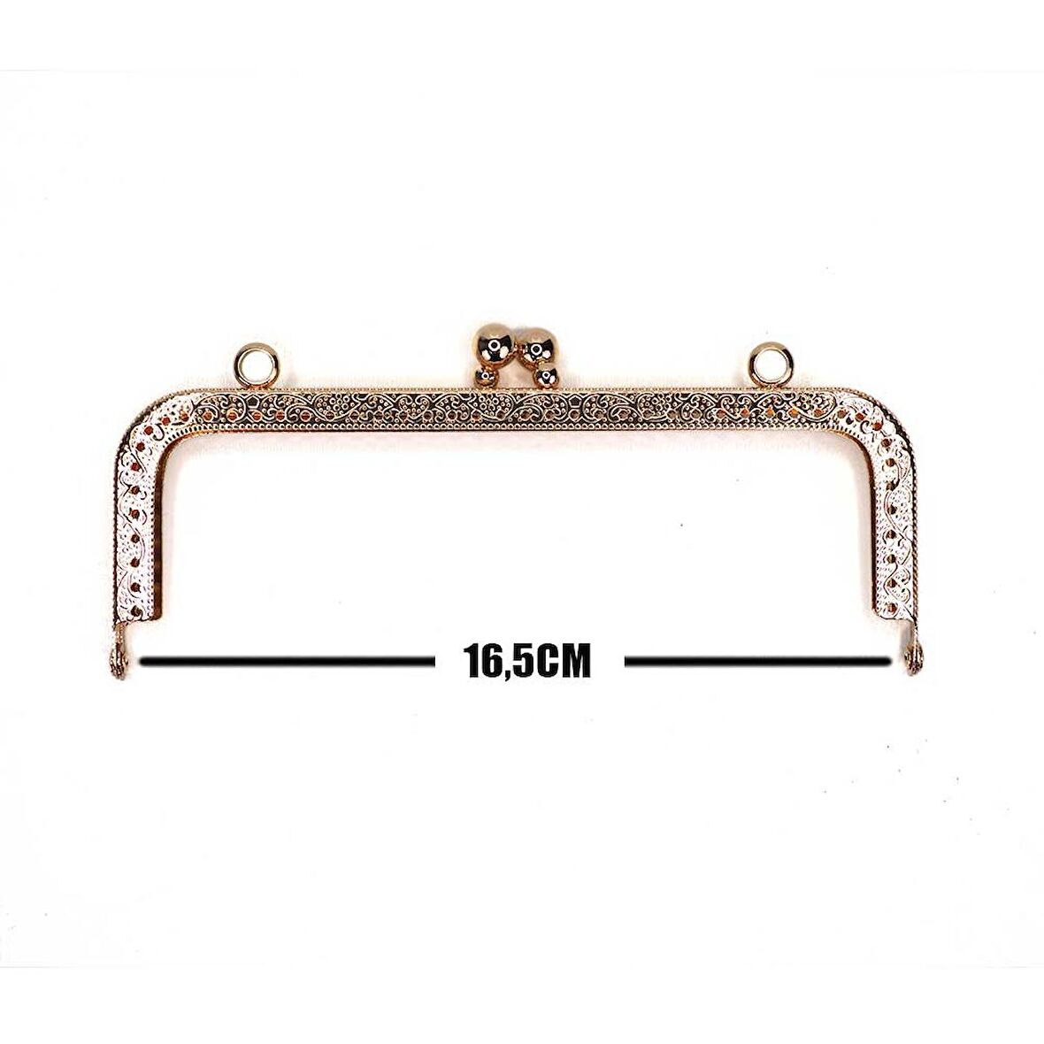 Delikli Vintage Metal Çanta Bursu 16.5CM Gold