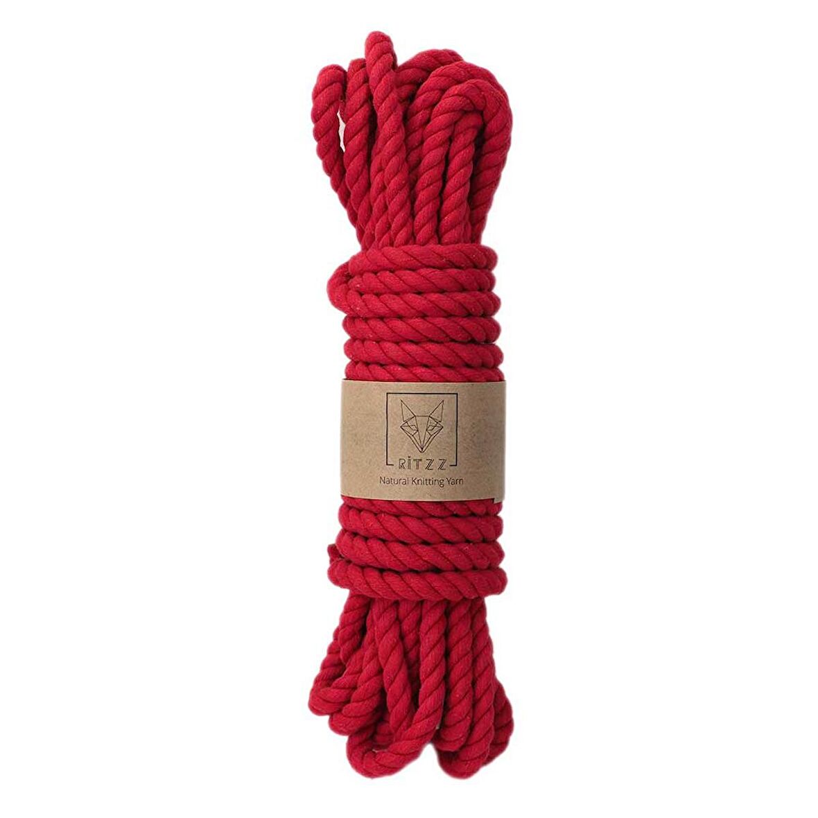 Pamuk Halat İp 10mm 3 Büküm Kırmızı (500G)