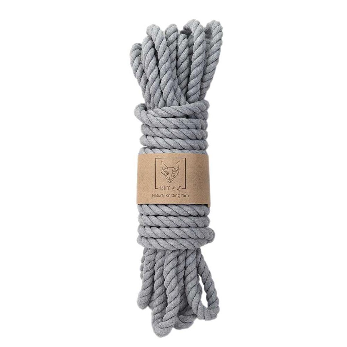 Pamuk Halat İp 10 MM 3 Büküm Gri (500G)