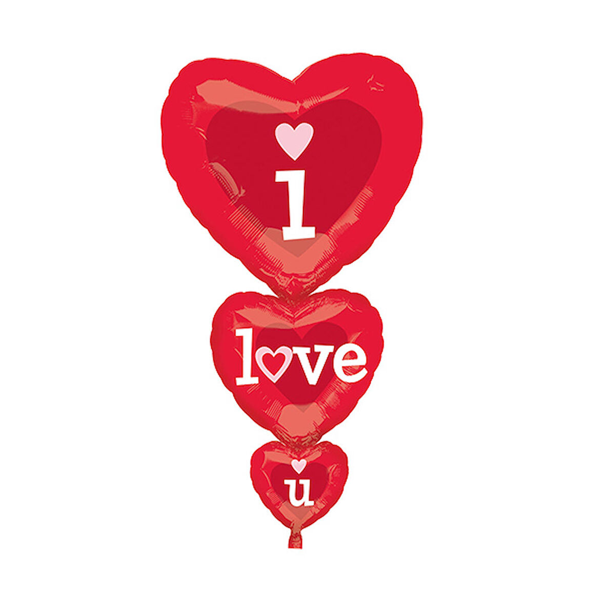 I Love You 3 Lü Kalp Folyo Balon (50X100 Cm)