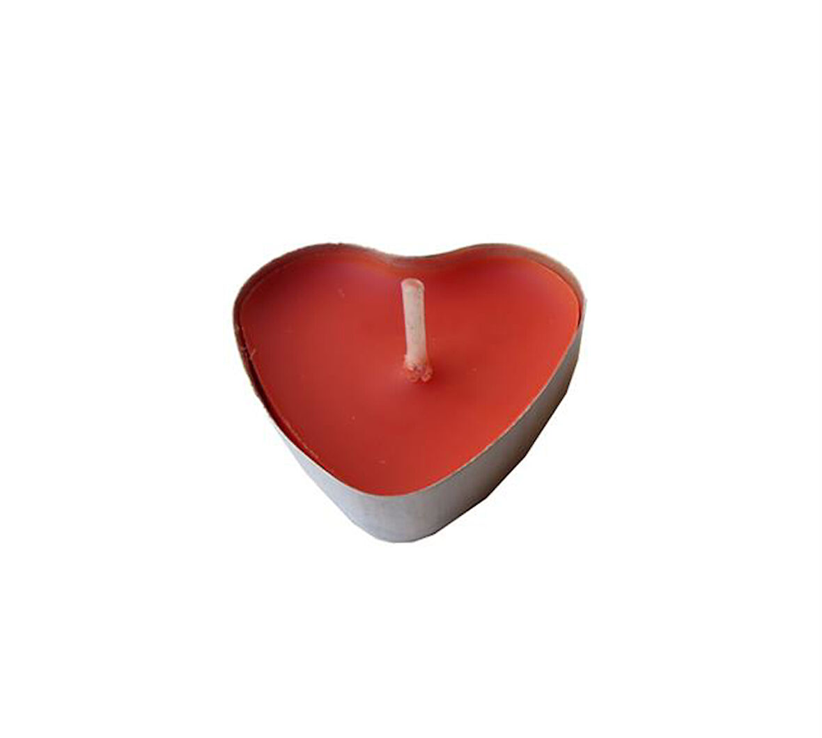 Kalp Tealight Mum Kalp Modeli (50 Adet)  Kırmızı