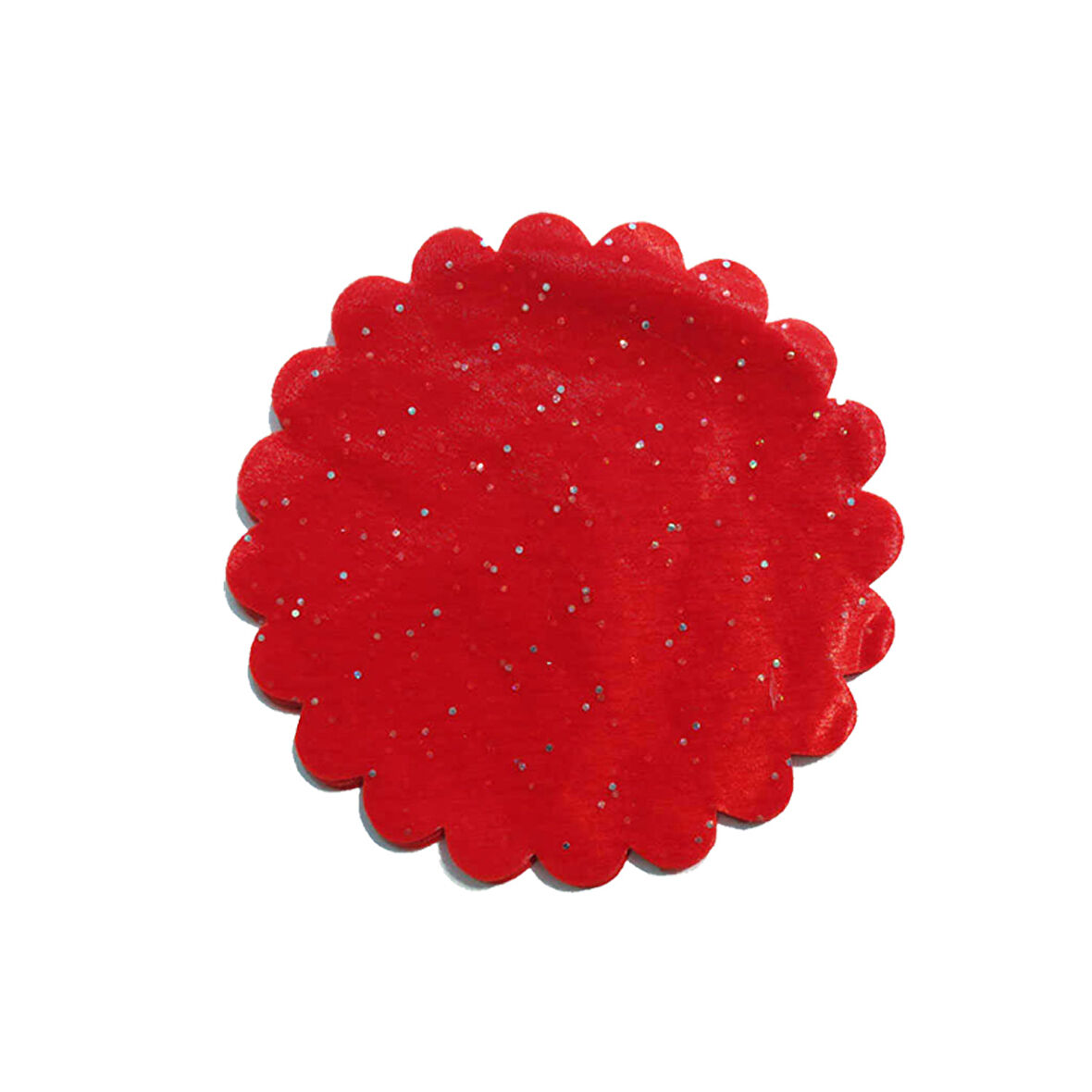 Taşlı Organze Hazır Kesilmiş Tül 24 CM (100 Adet)  Kırmızı