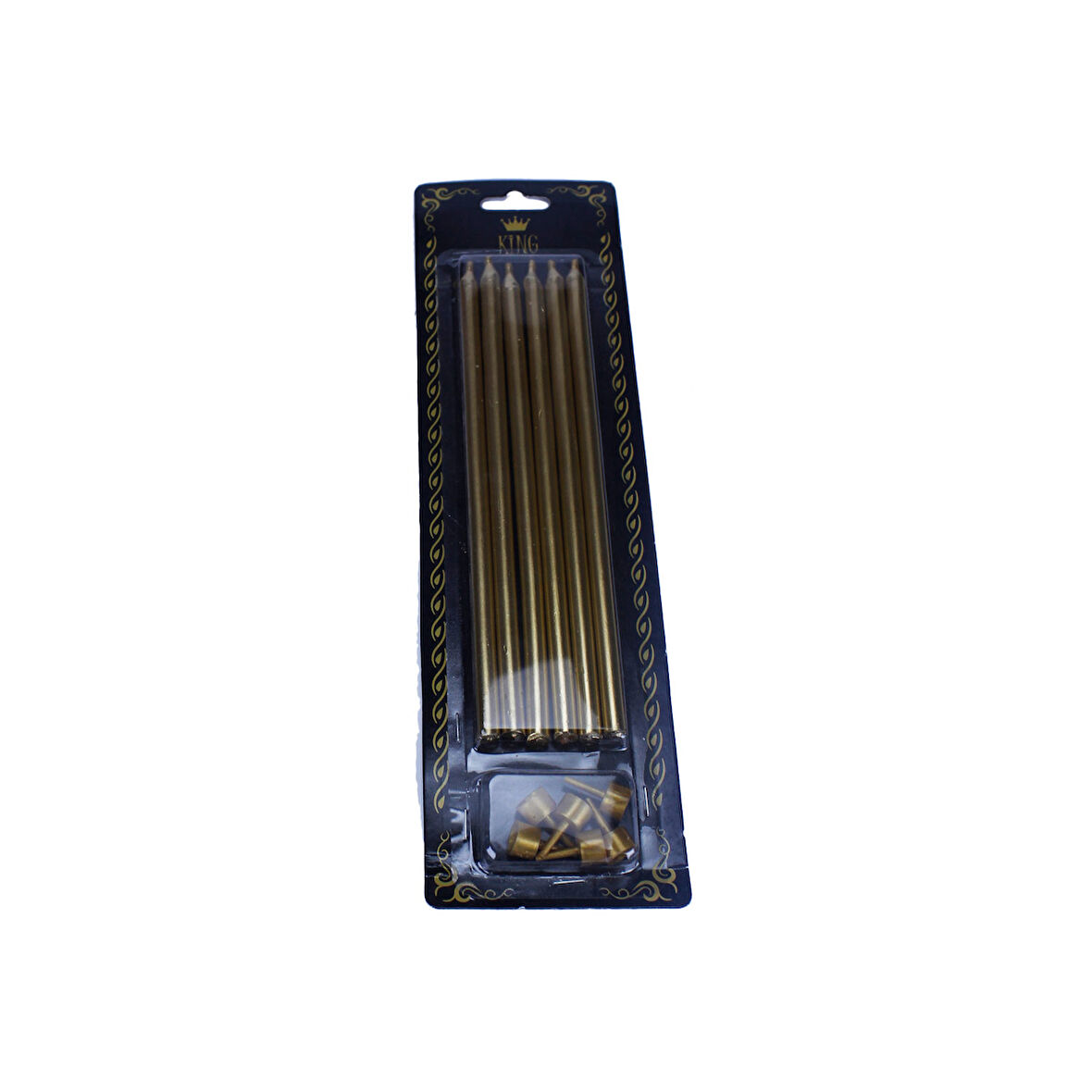 Doğum Günü Pasta Mumu Uzun Boy 18 CM (6 Adet)  Gold