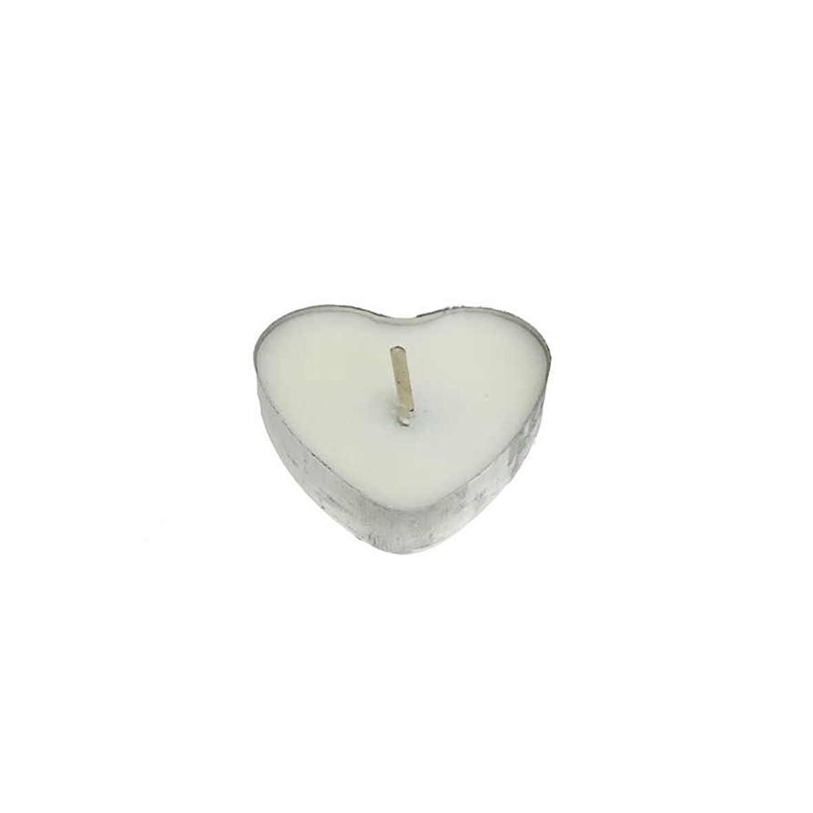 Kalp Tealight Mum Kalp Modeli (50 Adet)  Beyaz