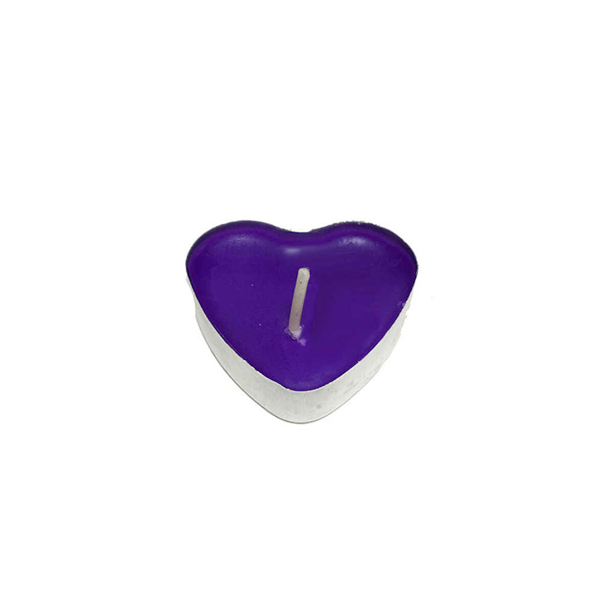 Kalp Tealight Mum Kalp Modeli (50 Adet)  Mor