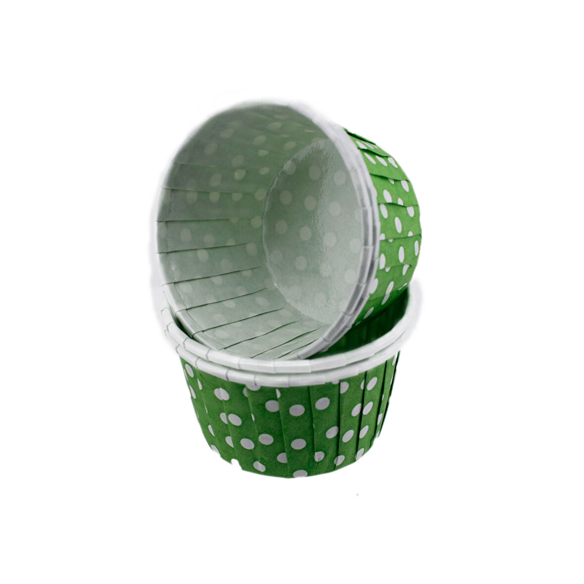 Cupcake Kalıbı Orta Boy 50*39 Mm (50 Adet)  Puantiyeli  Yeşil