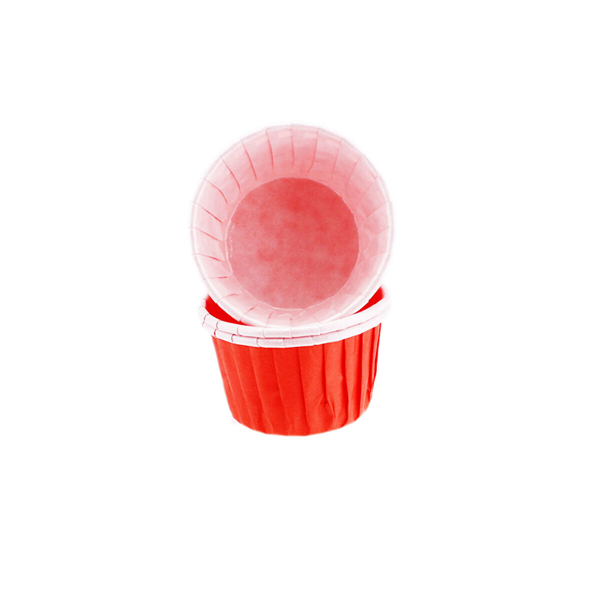 Cupcake Kalıbı Minik Boy Düz Renk  38*30 MM (50 Adet)  Kırmızı