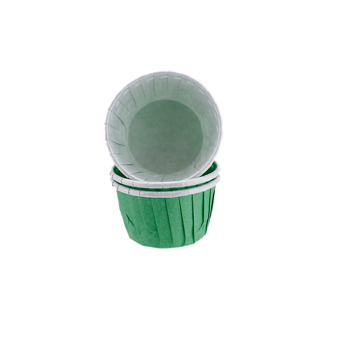 Cupcake Kalıbı Minik Boy Düz Renk  38*30 MM (50 Adet)  Yeşil