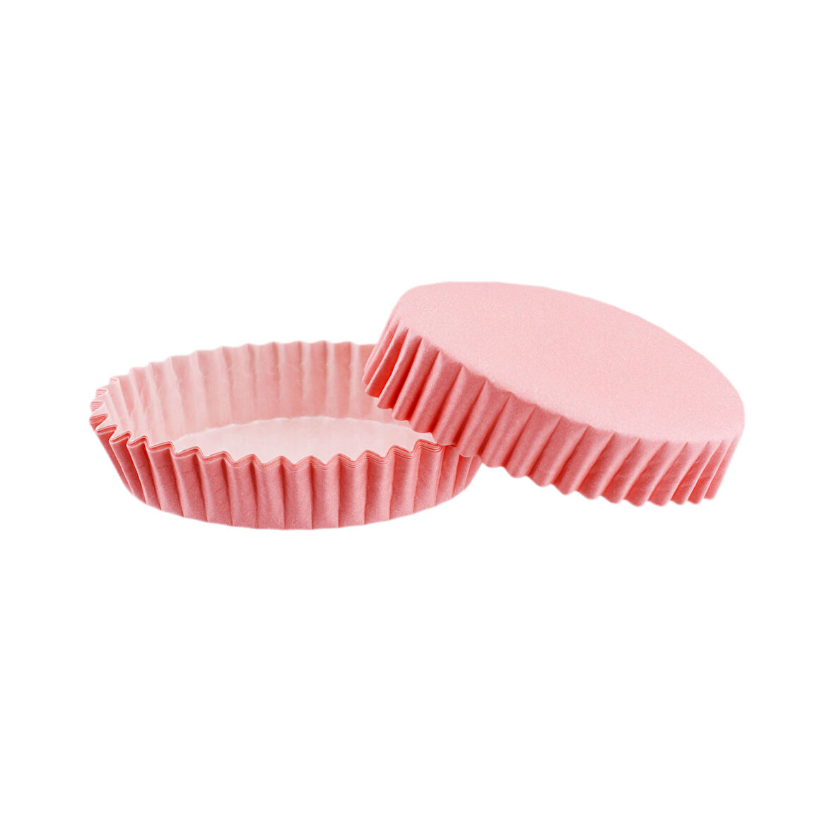Cupcake Kalıbı Pet Kapsül Oval Model Düz Renk (100 Adet) F11  Pembe