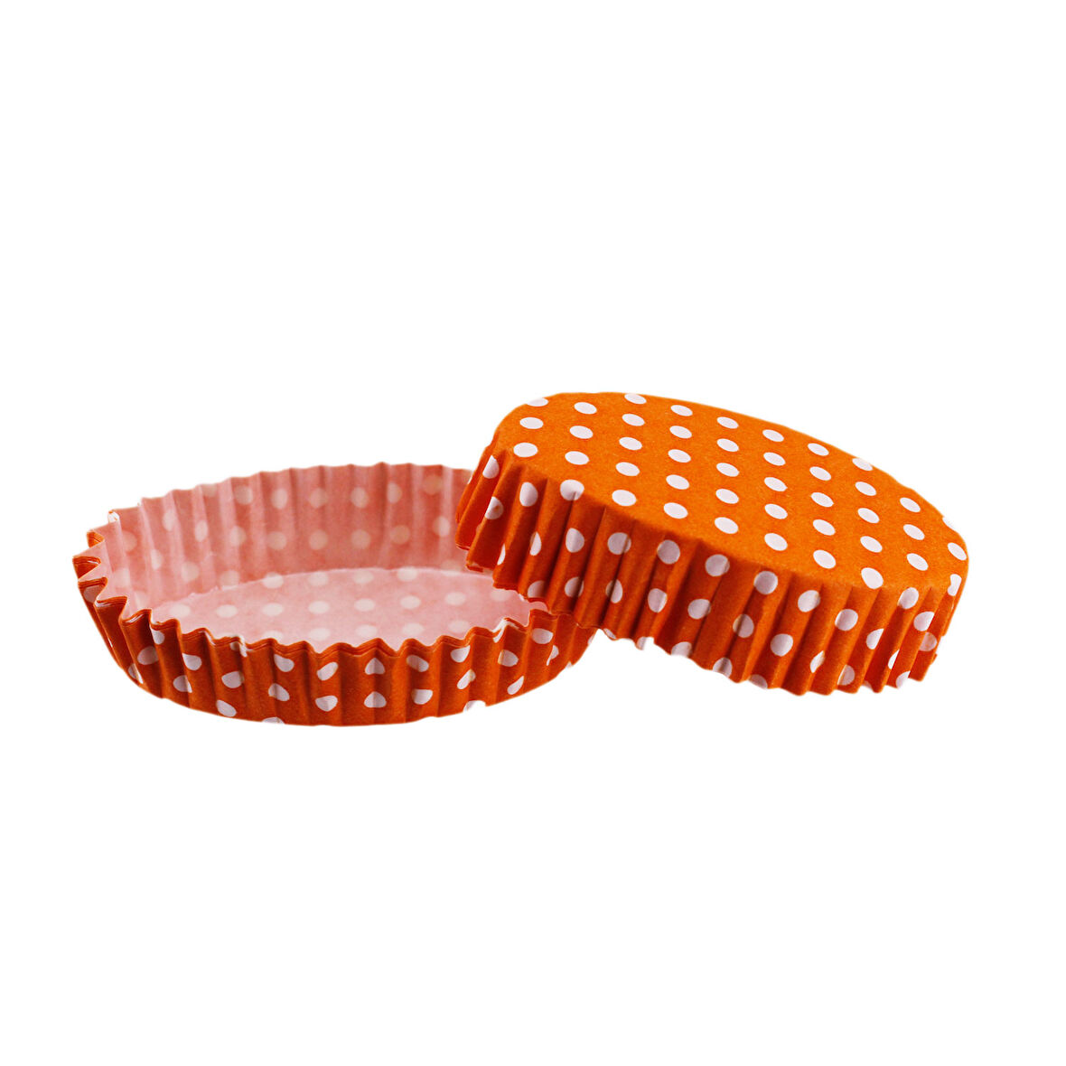Cupcake Kalıbı Pet Kapsül Oval Model Kek Kalıbı (100 Adet) F11  Puantiyeli Turuncu