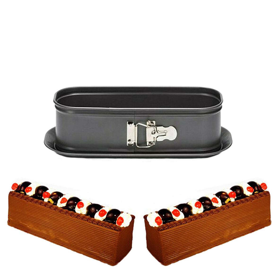 Kelepçeli Pasta Kek Kalıbı Baton Altı Çıkabilen 10X30X7 CM