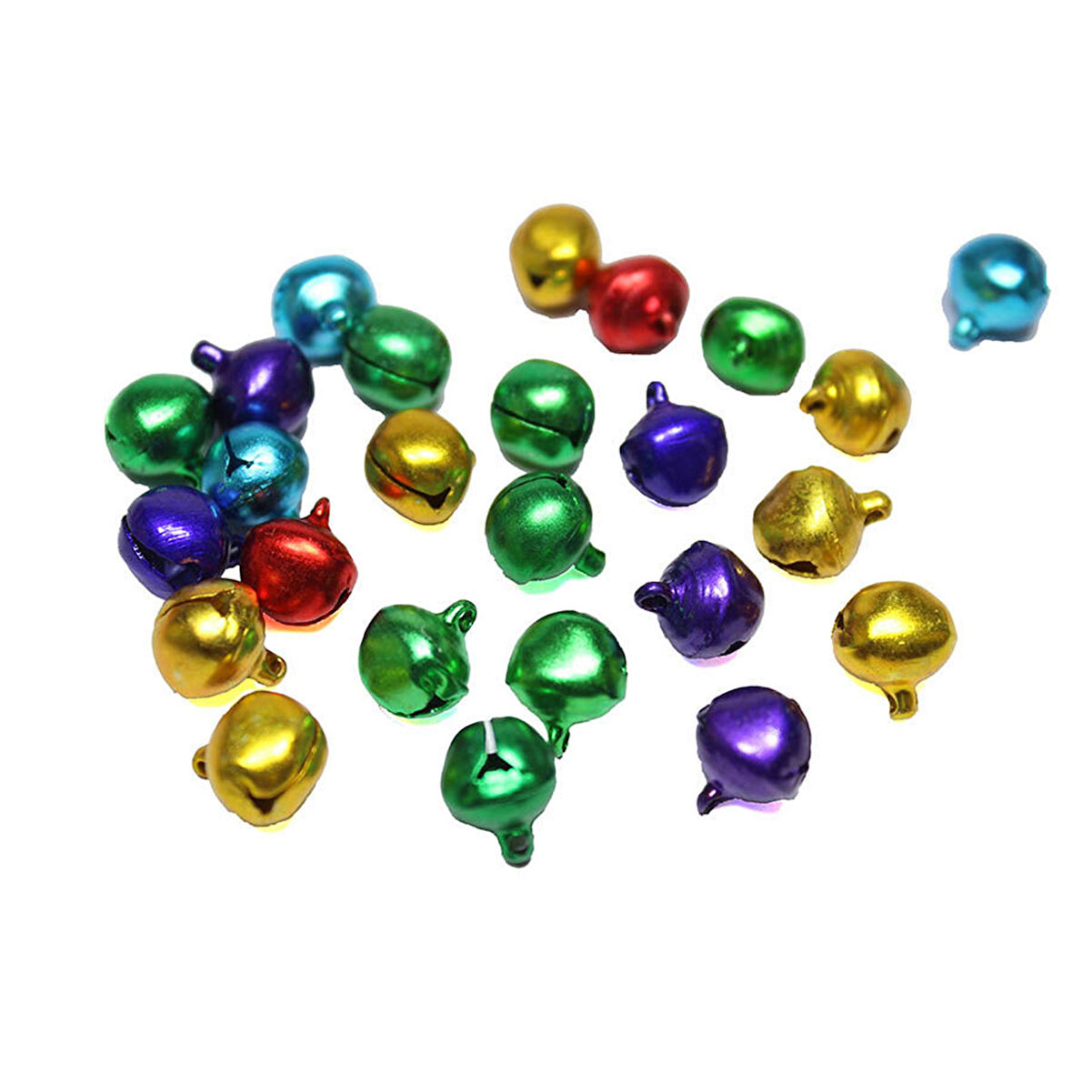 Metal Çıngırak Zil Karışık Renkli 1 CM (50 Adet)