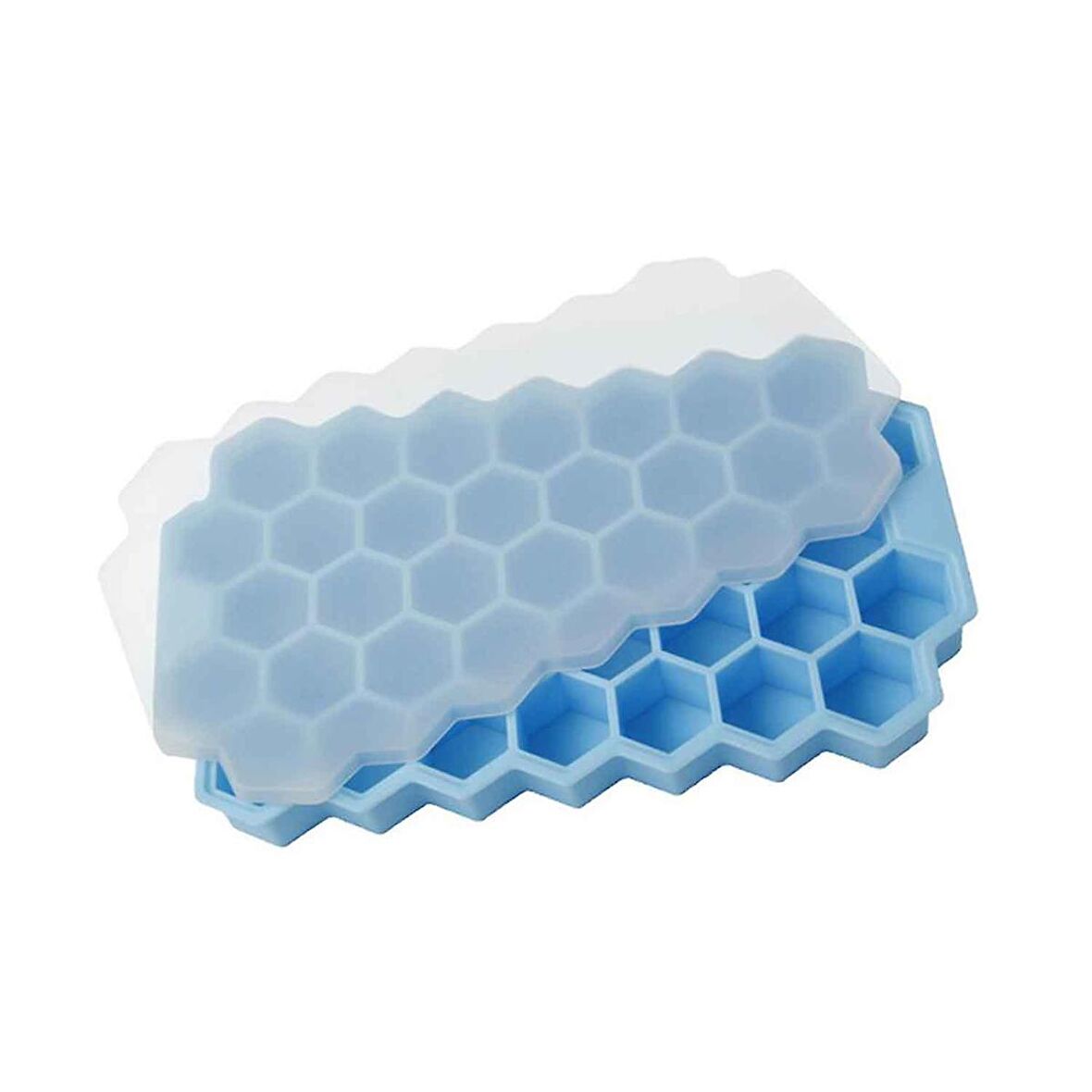 Kapaklı Petek 37 Delik Buz Küpü Tepsisi Silikon 20.5X12 CM