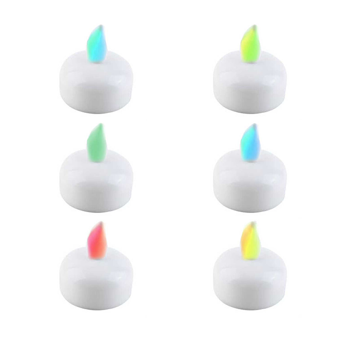 Tealight Mum Led Işıklı Pilli Suda Yüzen Karışık Renk  (6 Adet)