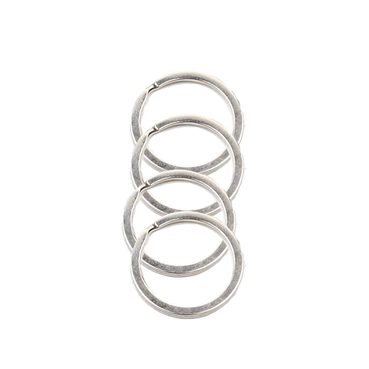 Zincirsiz Boş Yassı Model Anahtarlık Halkası  3.1 CM (50 Adet)  Gümüş