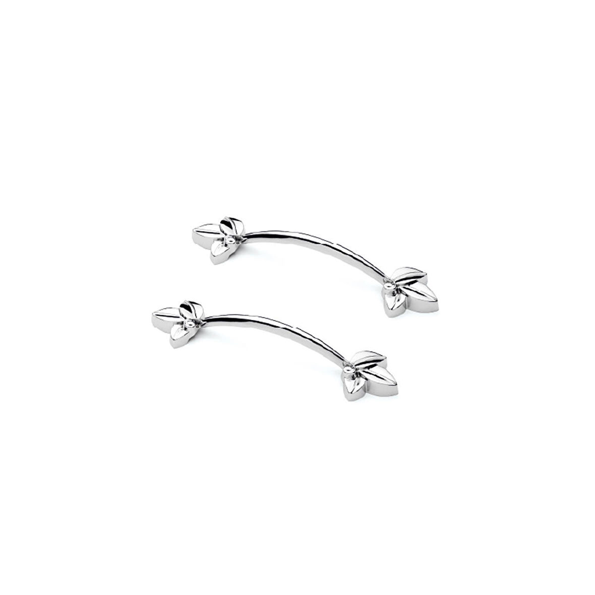 Defne Plastik Kulp Yonca Desenli Model 14 CM (2 Adet)  Gümüş