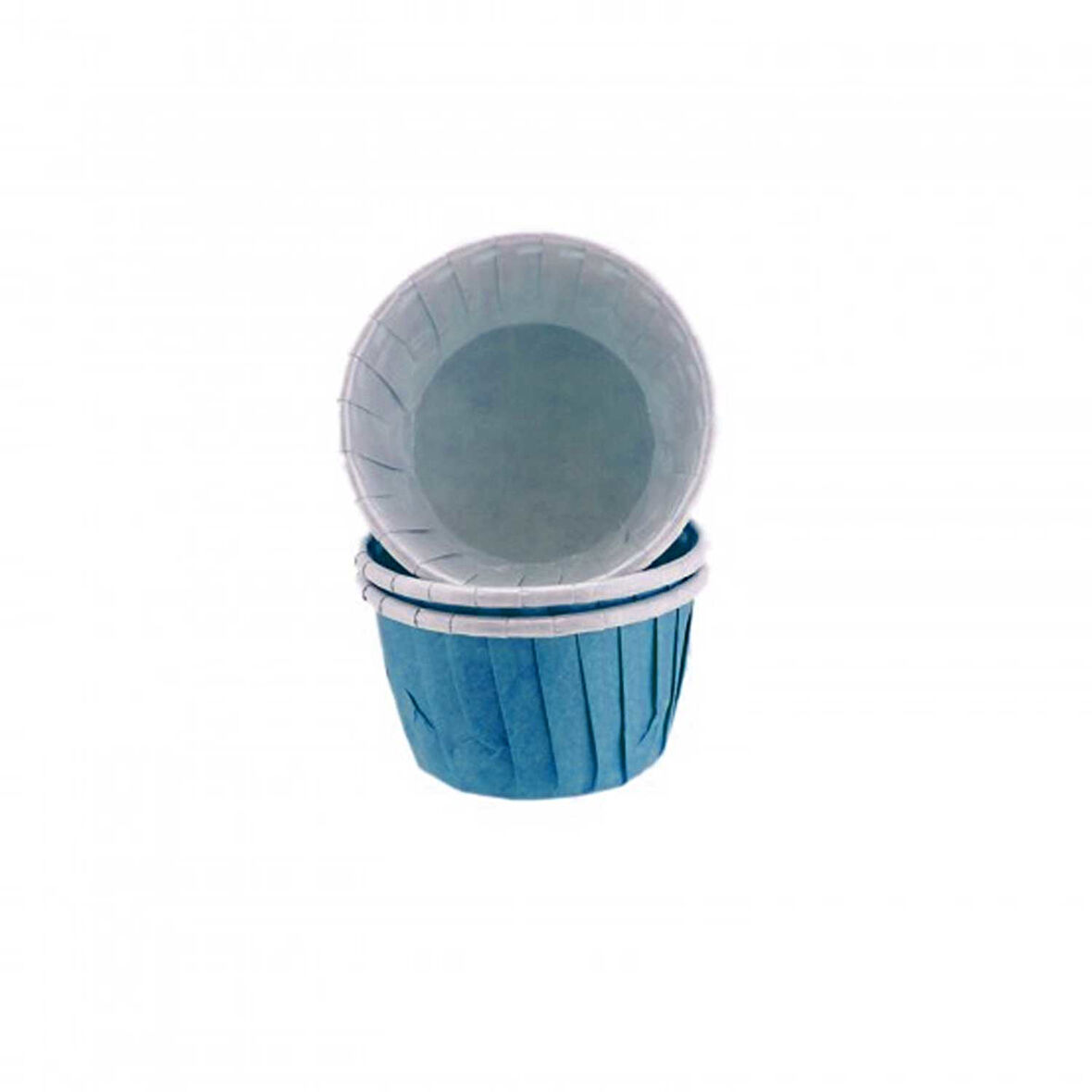Cupcake Kalıbı Orta Boy Düz Renk  50*39 MM (100 Adet)  Mavi