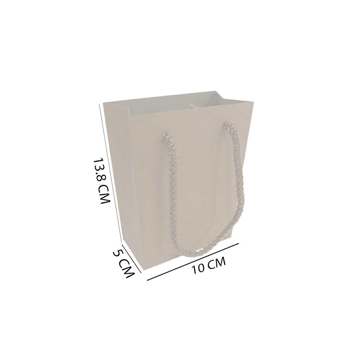 İp Saplı Karton Çanta Minik Boy Düz Renk 13.8X10X5 CM (25 Adet)   Kırmızı