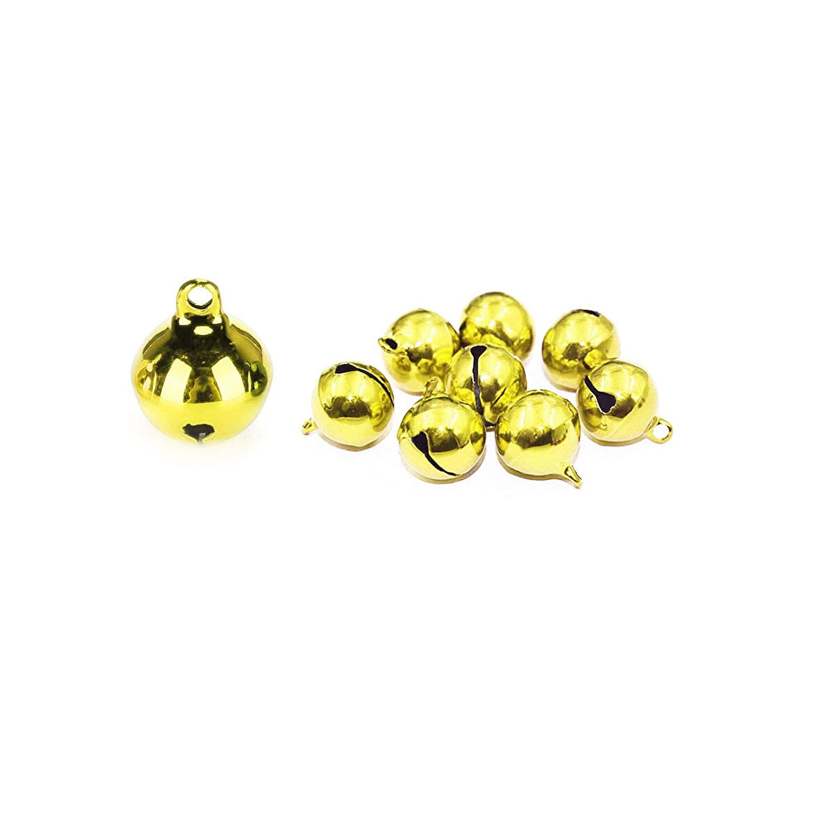 Metal Çıngırak Zil  1 CM (50 Adet)  Gold