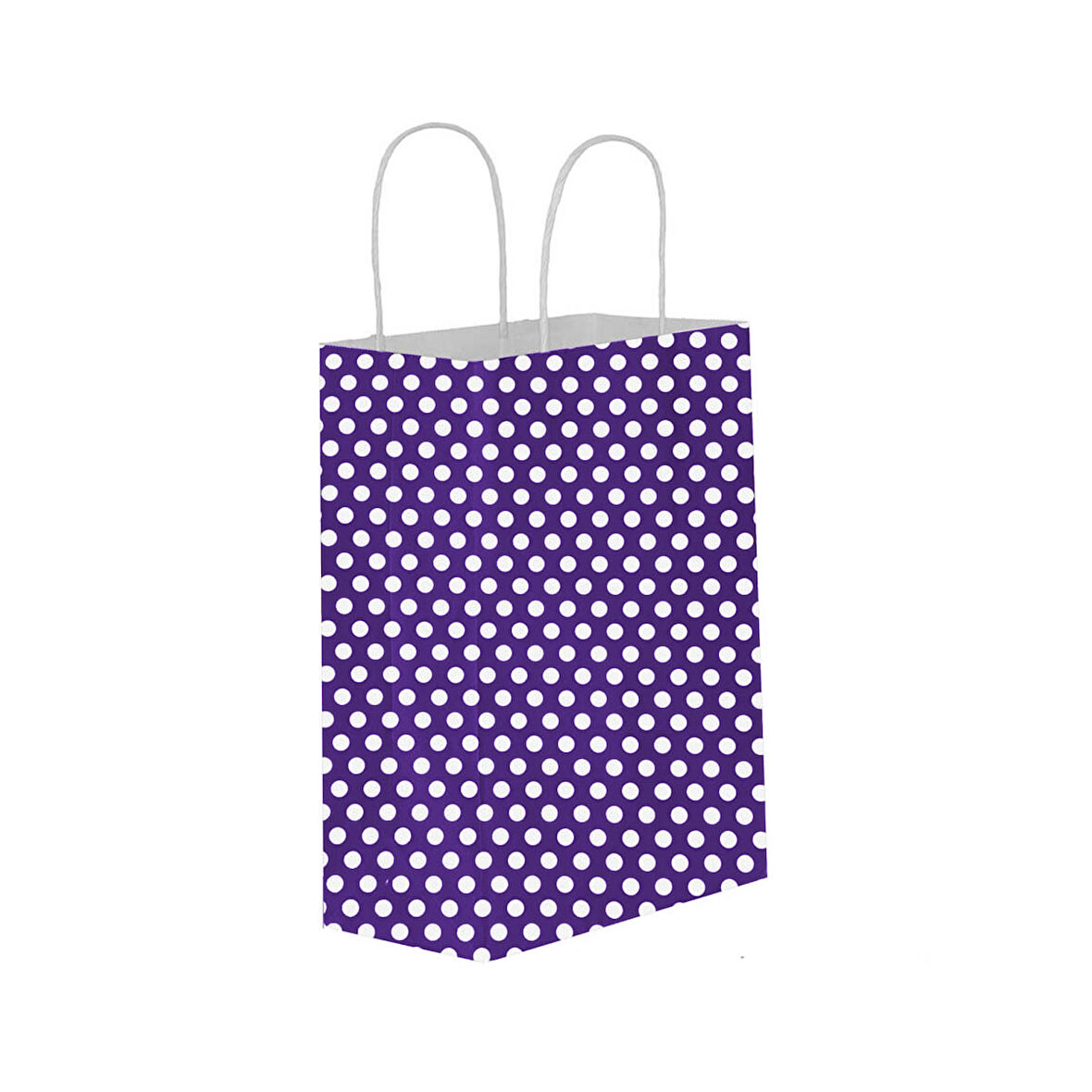 Kağıt Hediye Çantası Puantiyeli Büyük Boy 25X31 CM (25 Adet)  Puantiyeli Mor