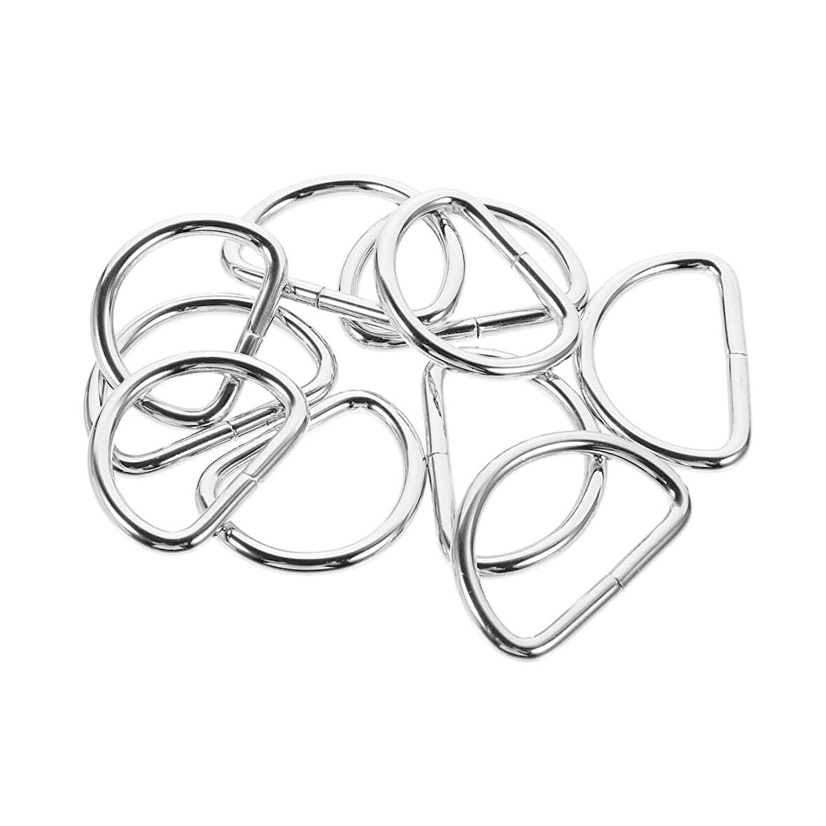 Anahtarlık Montaj Halkası D Çanta Bağlantı Halkası 24x16 MM (1000 Adet)  Gümüş