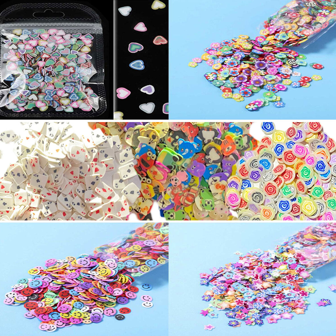 Epoksi Reçine Dolgusu Karışık Glitter Doldu Malzemesi  Figür 100 GR  Karışık
