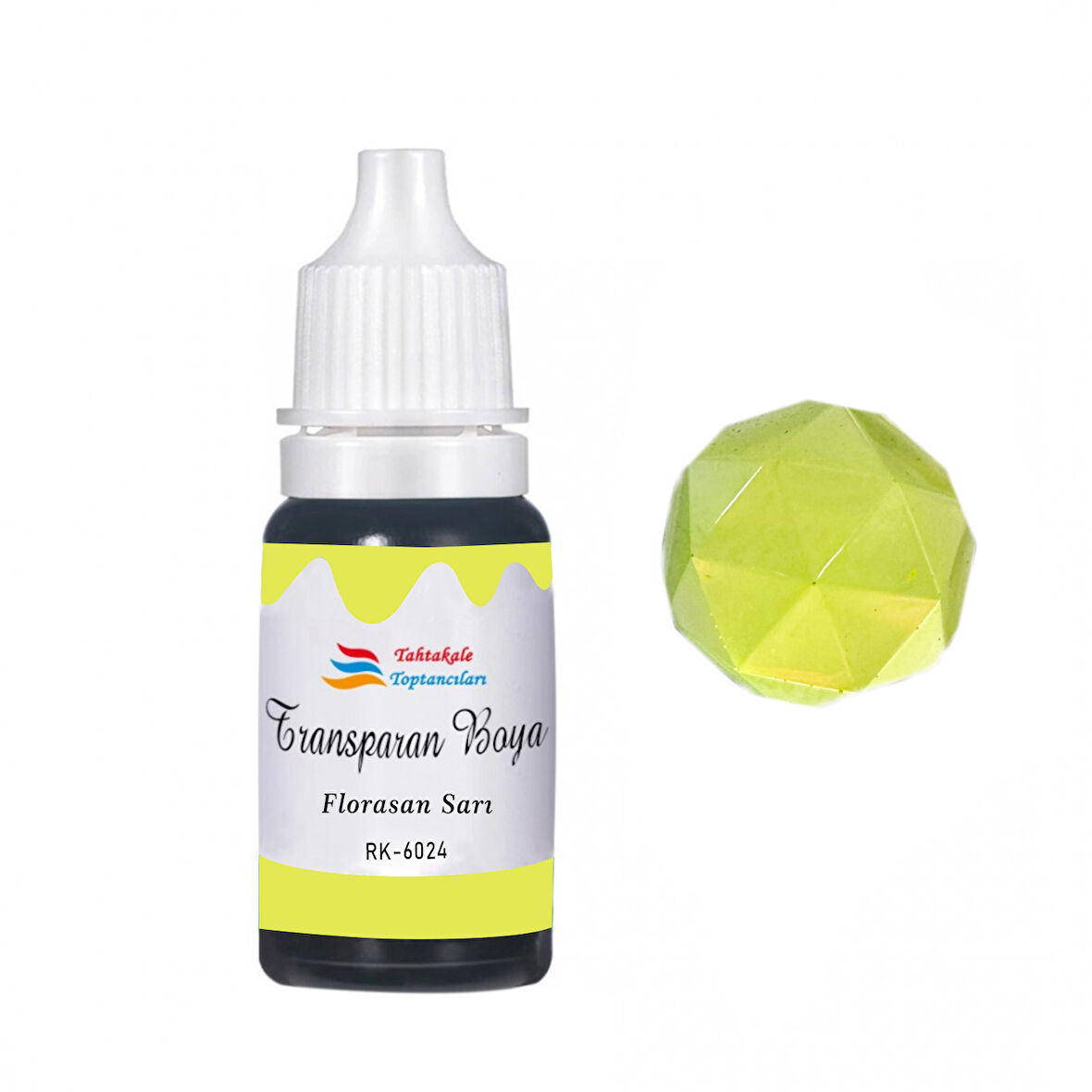 Epoksi Reçine Transparan Boya Pigment Şeffaf Epoksi Boyası 20 ML  Floresan Sarı - 6024