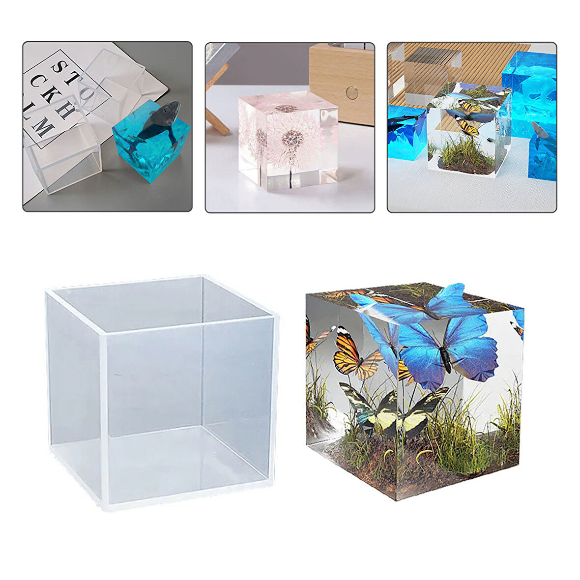 Epoksi Silikon Kalıp Küp Modeli 4x4x4 CM