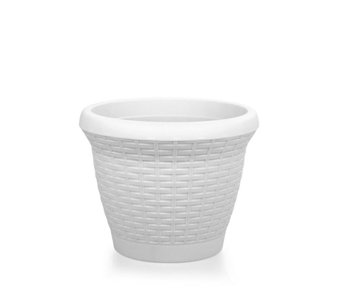 Omnipazar SO-HS05 Plastik Hasır Desenli Dekoratif Saksı 25 Litre No 5