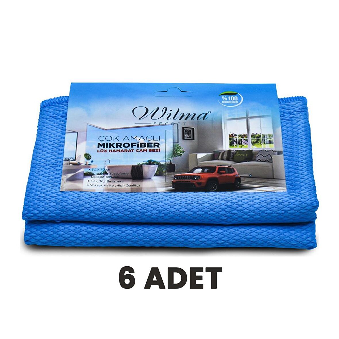 Wilma Secret Temizlik Cam Bezi 40x40 6'lı Paket