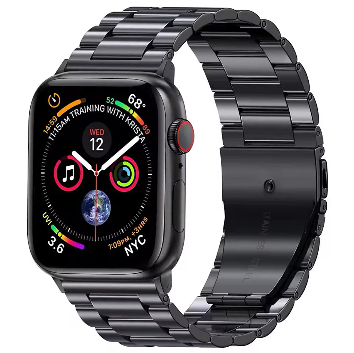 Apple Watch 2/3/4/5/6/7/8/9/se/Ultra 42MM 44MM 45MM 49MM Uyumlu Çelik Paslanmaz Baklalı Metal Kordon