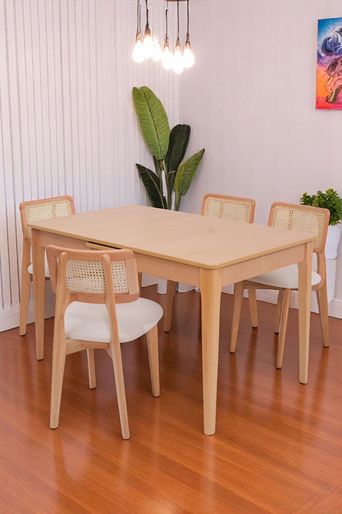 Paris Zion Lak Panel Mutfak Masa Sandalye Takımı 80x130cm