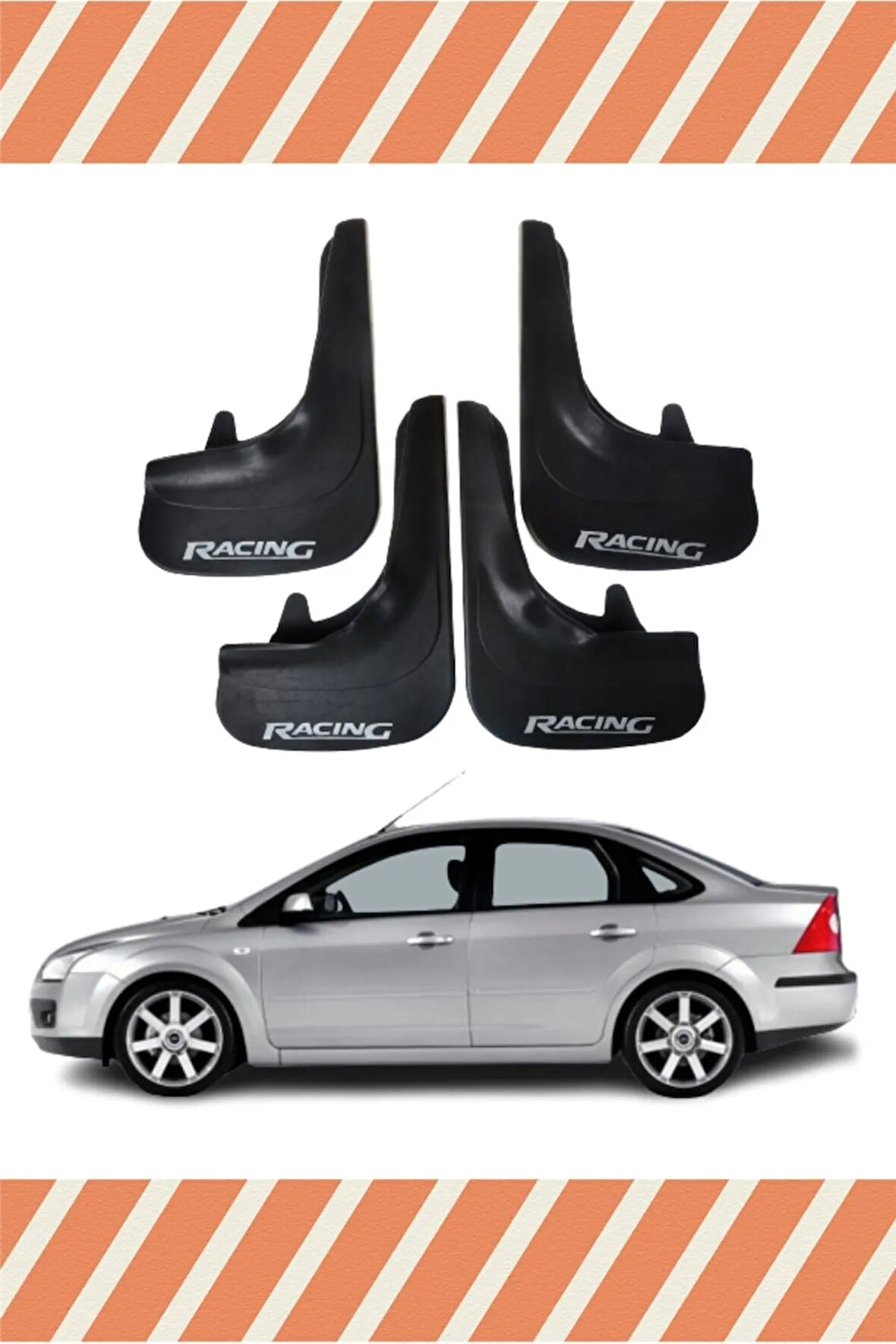 Ford Focus 2 Sd 2005-2011 Racing yazılı 4’lü tozluk çamurluk paçalık kaliteli malzeme