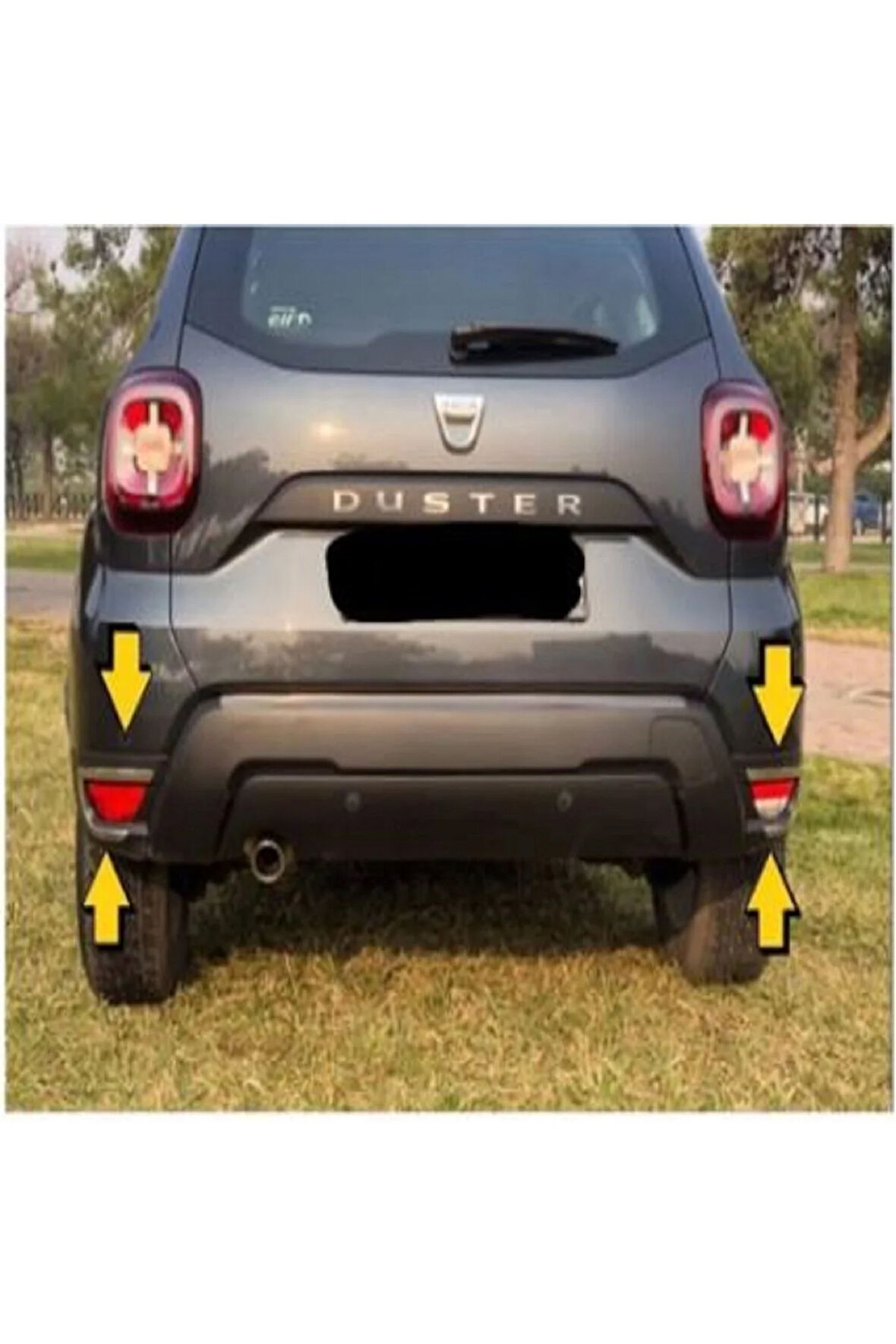 Dacia Duster Krom Arka Reflektör Çerçevesi 2 Parça 2018-2023 Paslanmaz Çelik