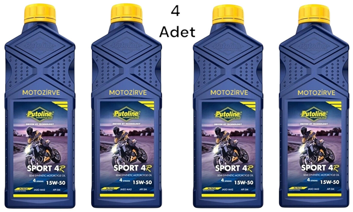 Putoline Sport 4R 15w-50 N-Tech Yarı Sentetik Motor Yağı 1 Litre (4 Adet)