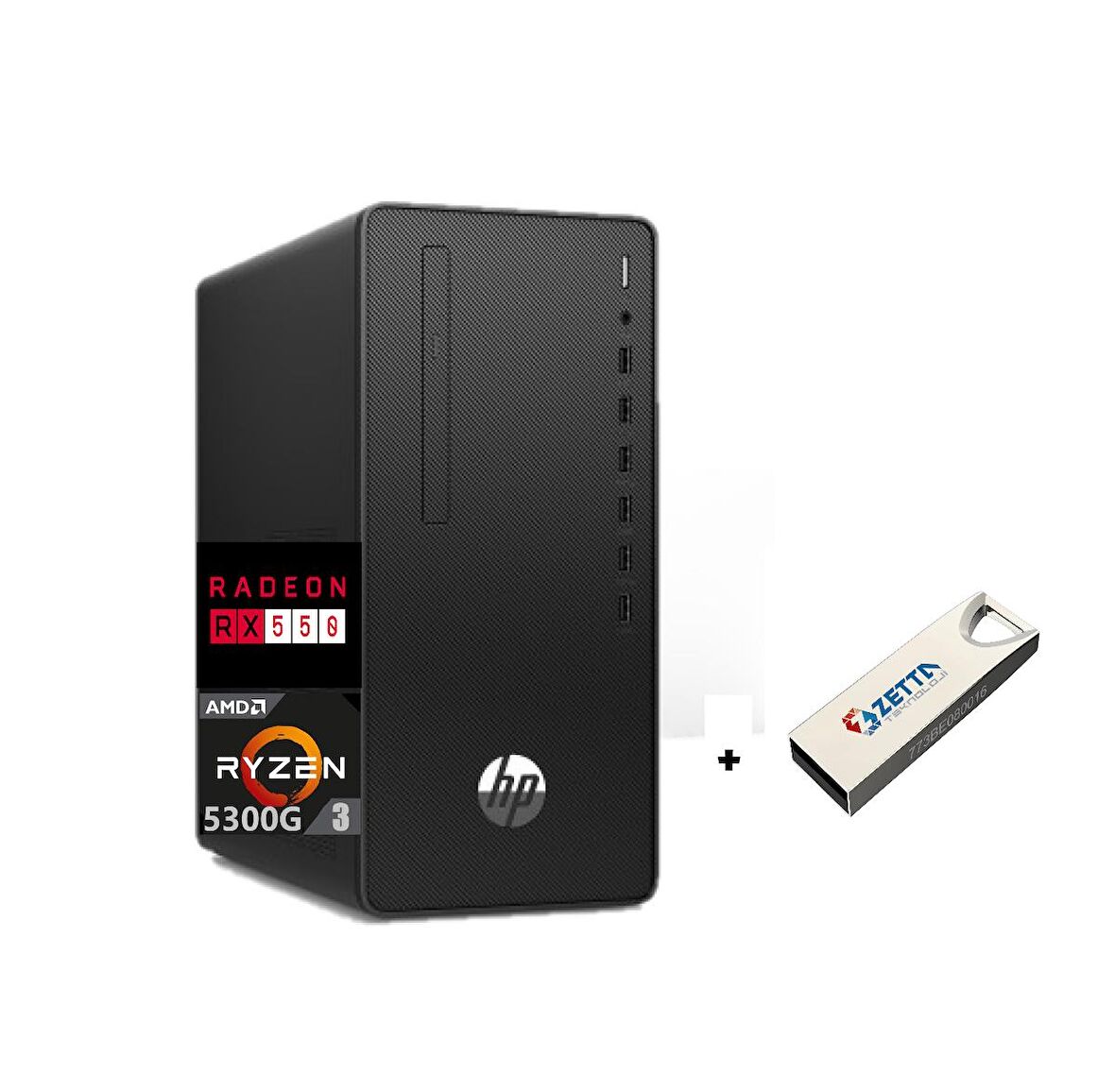 HP Pro 295 AMD 5300G 8 GB DDR4 RAM 512 GB SSD AMD Radeon RX 550 Windows 11 Pro Masaüstü Bilgisayar 