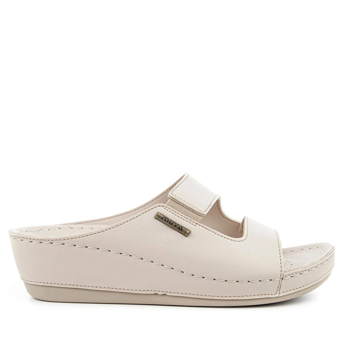 Muya Panna Anatomik Topuk Dikeni Kadın Terlik Full Krem