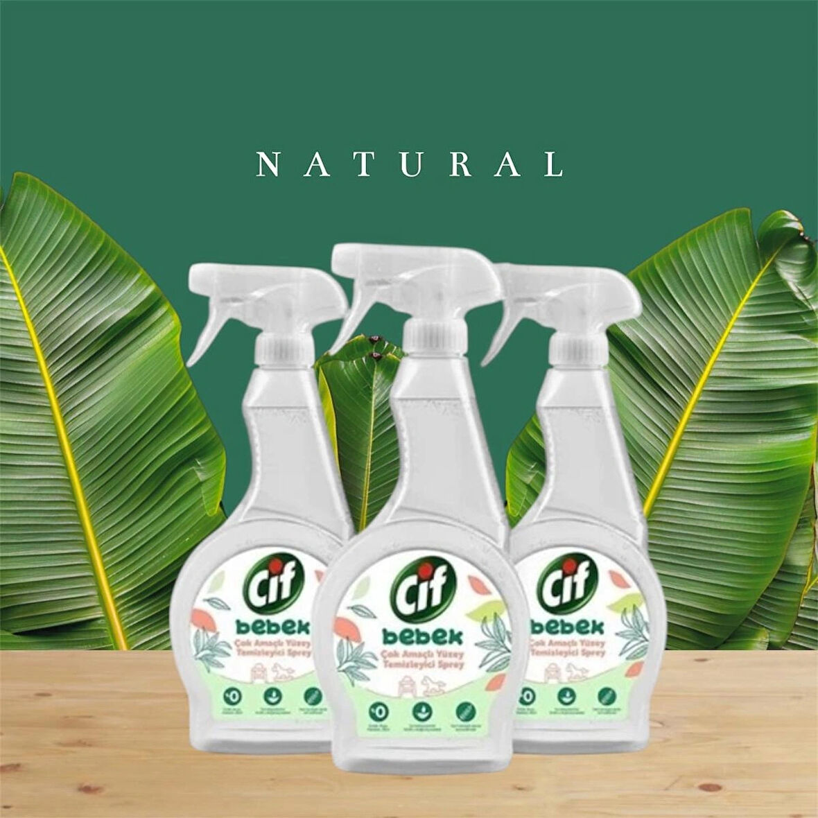 Cif Bebek Çok Amaçlı Yüzey Temizleyici Sprey 500 ml x 3 Adet