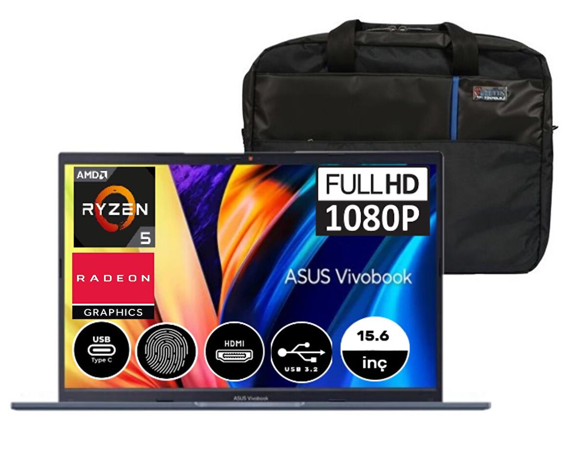 Asus Vivobook 15 M1502IA  Amd Ryzen 5 4600H 8GB 1TB Ssd 15,6" Windows11Home Taşınabilir Bilgisayar EJ13202+ZettaÇanta